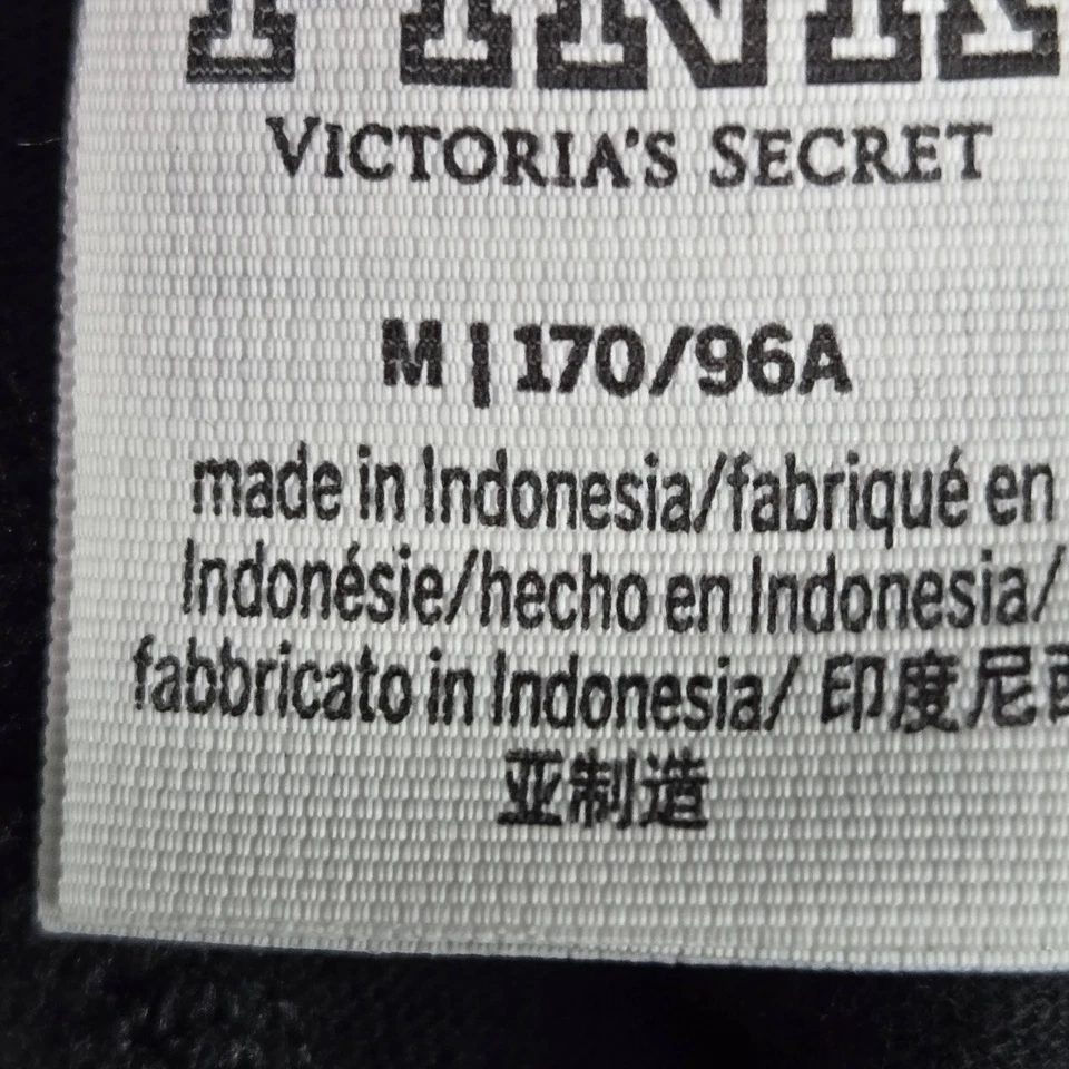 Camiseta sin mangas ROSA Victoria's Secret para mujer M negra con logotipo cuello redondo pulóver Foto 3 de 4