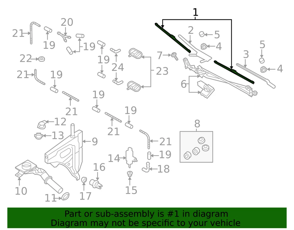 Limpiaparabrisas genuino 4M1-998-002 Foto 3 de 4