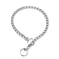 Silver Dog Chain Collars Metal Slip Link Training Dog Collar Heavy Duty Marti...
