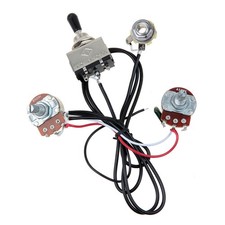 6.35mm Jack 1 Volume 1 Tone 3-Way Switch Electric Guitar Wiring Harness Kit