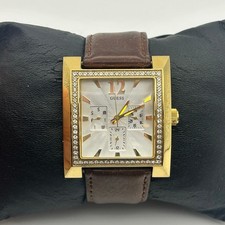 Guess Two-Tone Ladies Quartz Watch Brown Leather Strap — listing 3