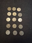 15 Iconic 1943 Steel Pennies. Some Very Nice Coins With Wheat Lines!