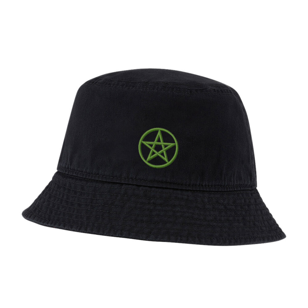Pentagram Embroidered Cotton Unisex Bucket Hat for Men & Women