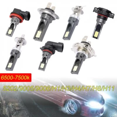 2pcs H11 H8 9005 9006 H1 H3 H4 LED Fog Light Bulbs White Lamp for 12V 24V Cars - Image 1 of 4