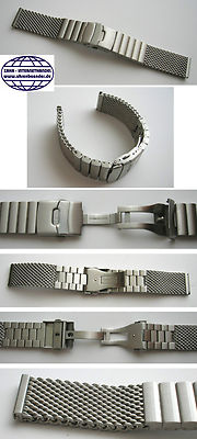 Dickes XL Milanaiseuhrband Meshband für Schwere Uhr, Breitenwahl: 20, 22, 24 mm