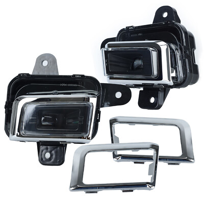 For GMC Sierra 1500 2022 2023 2024 LED Chrome Fog Light Kit W/ Switch Wire Bezel
