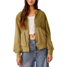 Free People We The Free Karma Bomber Jacket Top Oversized Slouchy S 274478
