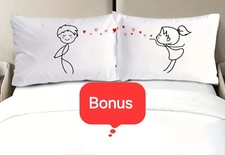 New - Lovely Pillow case Set   King Size  Bonus