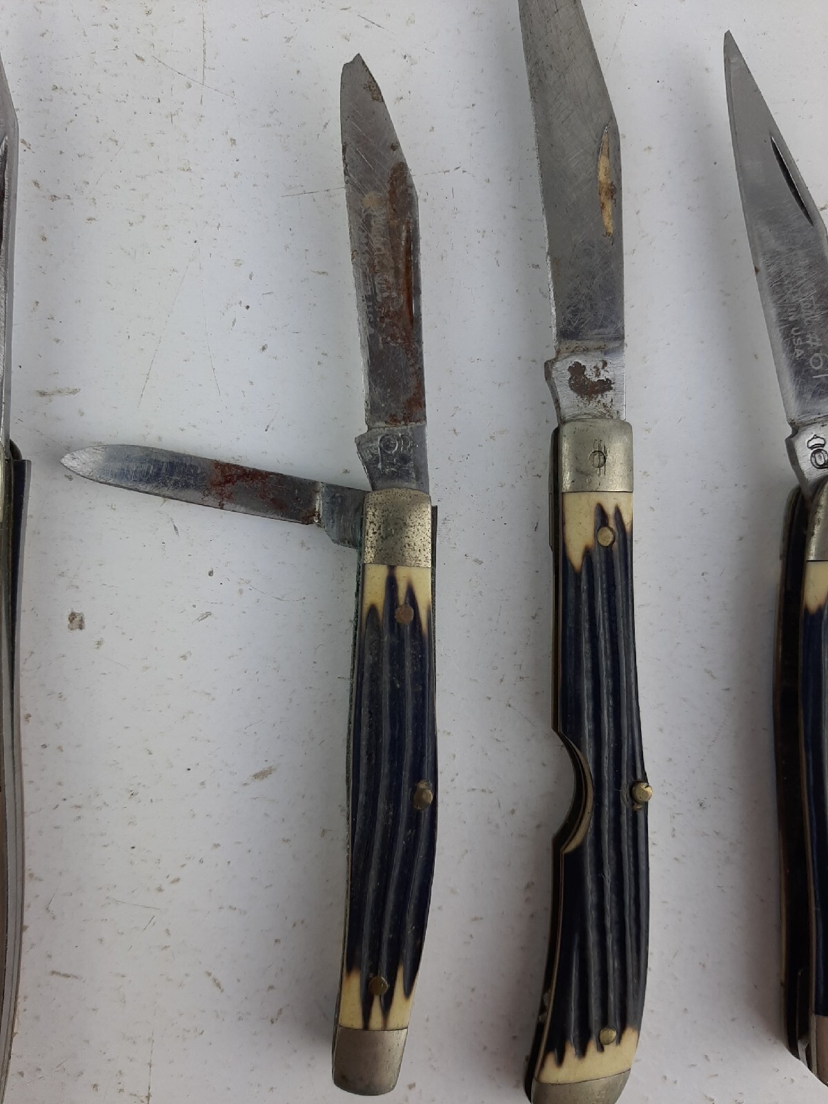 Vintage Lot Of 12 Queen Steel Knives Queen Knives For Parts Or