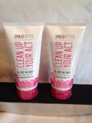 LOT OF 2 Spoiled Rotten CLEAN YOUR ACT UP Oil Free face wash 5 oz