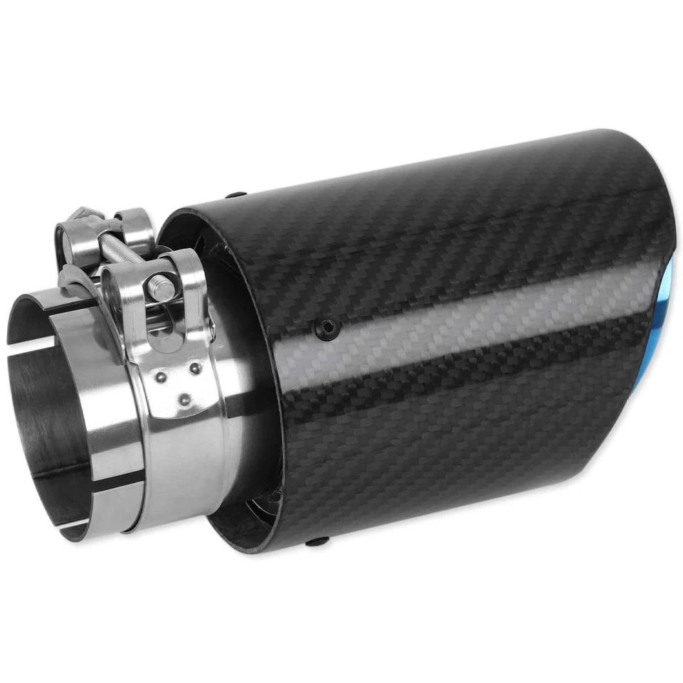 Pair Real Carbon Fiber 2.5" In 3.5" Out Exhaust Pipe For Lexus GS300 GS350 GS F - Image 4 of 4