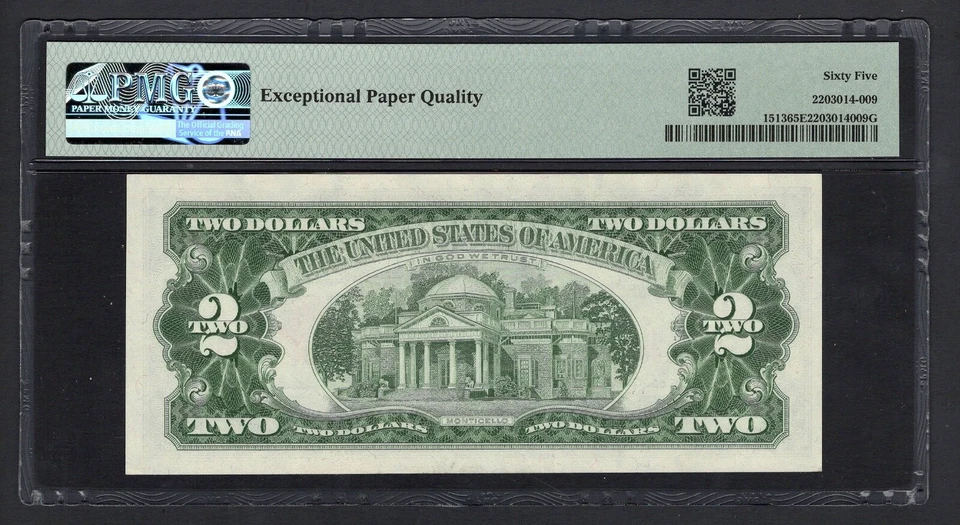 United States-Legal Tender Note 2 Dollars 1963 Fr#1513 (AA Block) UNC Grade 65 - Image 2 of 2