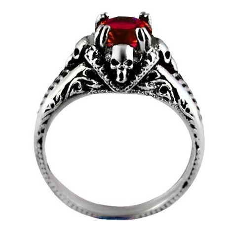Alchemy Gothic Resurrected Wrap Ring Skull Skeleton Ribs Vertebrae