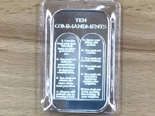 2002 SilverTowne ST-331 Ten Commandments Silver Art Bar   E9938