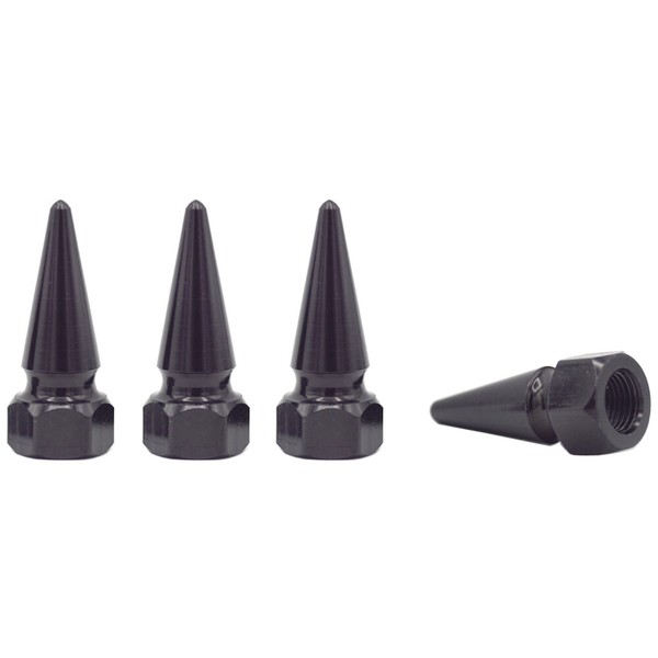 4 X You.S Reifenventile Ventilkappen Spike Schwarz FüR PKW LKW Motorrad-image