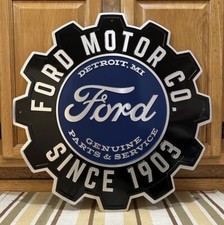 Ford Motor Co. Sign Metal Gear Oil Gas Parts Mustang Vintage Style Wall Decor