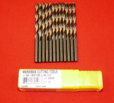 3/16" Jobber Drill Bit Bits Black & Gold LOT OF 12 Morse Marxman MX1080598 USA