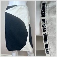 Vintage 1990s Marimekko Pencil Skirt 90s Giant Black Dots OY 1959 Suomi Finland