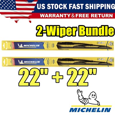 For Matched Set 2 Quality Wipers 22''+22'' Michelin Wiper Blades 16-18 32-220/220
