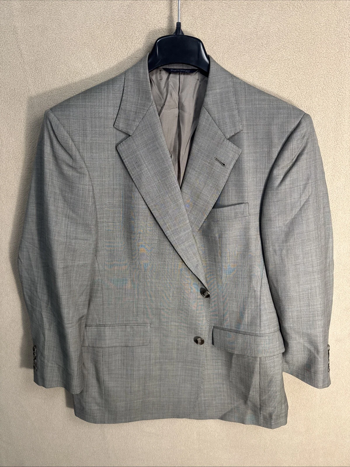 Cappotto sportivo 42S BURBERRYS due bottoni lana grigio glen a marrone a quadri Jacobsons