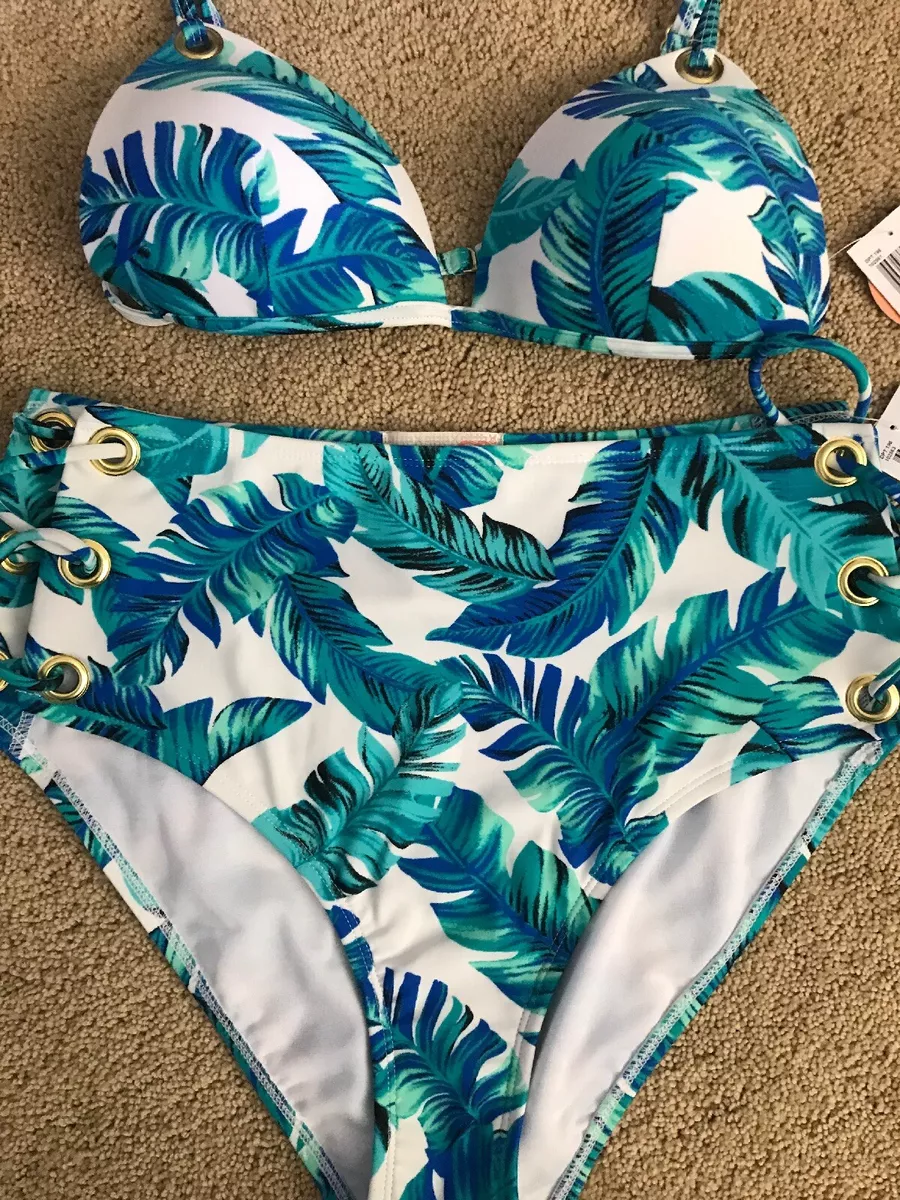 Gianni Bini Torrid Tropics High Waisted 2 Piece Swimsuit Top M Bottom L NWT 78