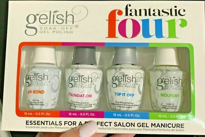 Harmony Gelish FANTASTIC FOUR - BASE + TOP + pH Bond + NOURISH Oil 0.5oz 4pcs