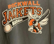 Badger Rockwall Jackets Mens Sz L Baseball T Shirt Jersey Gray Orange Black