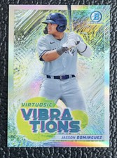 🔥JASSON DOMINGUEZ 2022 BOWMAN VIRTUOSIC VIBRATIONS ROOKIE REFRACTOR!🔥YANKEES!