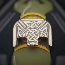 Titanium Glock Slide plate fits Gen 1-5 - Celtic Knotwork