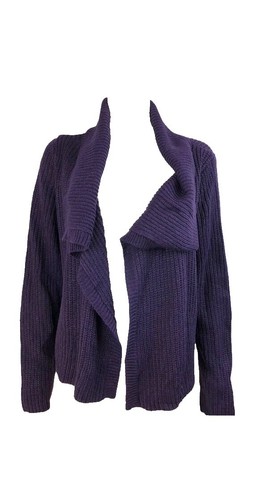 Cardigan Femme Apt 9 En 100% Cachemire Violet Grand Motif Argyle - Taille L