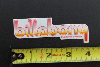 BILLABONG Surfboards Chrome Orange Fade OG Clear USA B3 Vintage Surfing STICKER