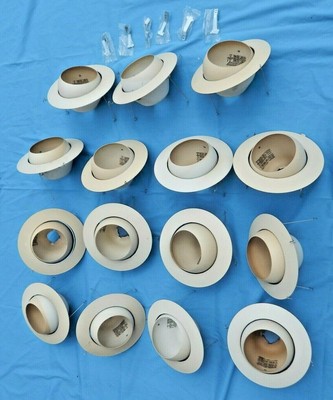 Set Of 15 Metal Recessed 6 Halo Ceiling Light Cans Adjustable