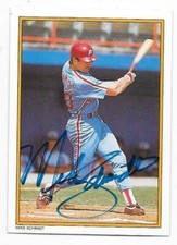 MIKE SCHMIDT 1987 TOPPS GLOSSY ALL-STAR AUTOGRAPHED SIGNED # 28 PHILLIES HOF