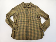 Eddie Bauer Men Tall XXL Button Up Dress Shirt Brown Plaid Long Sleeve Outdoor