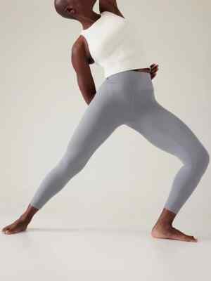 Athleta L LARGE Transcend 7/8 Tight Leggings Coastline Blue Barely-there Workout