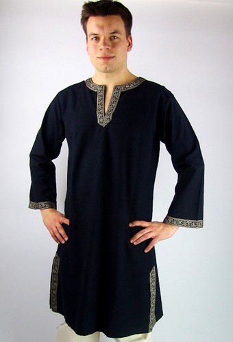 Wikinger Tunika im Leinen Look - Mittelalter Tunika mit einfachem Schnittmuster - Bild 2 von 8
