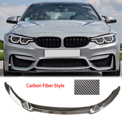 1PC For 2015-2020 BMW F80 M3 F82 F83 M4 Front Bumper Lip Splitter Carbon Look