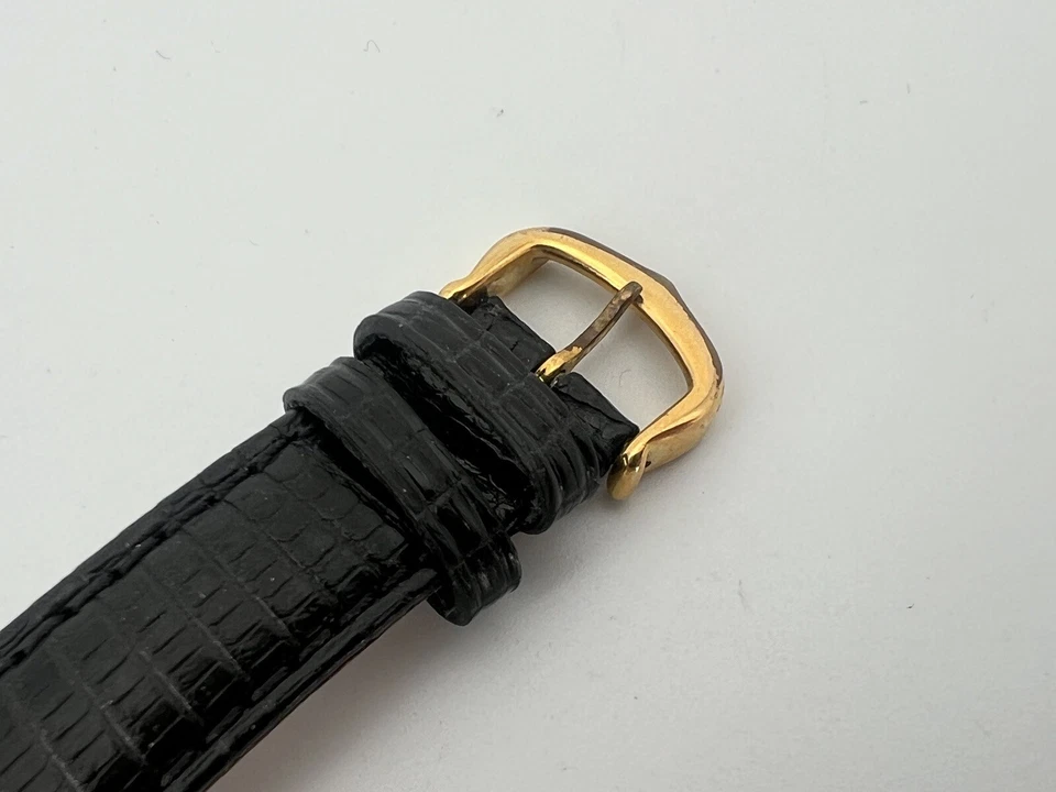 Vintage Cartier Tank 18k Yellow Gold Plated 17J Dress Watch Manual Wind Black - Image 4 of 4
