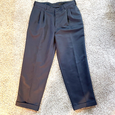 Savane Silkworks Pants Pleated Front Cuffs 34x29 Work Casual Dry Cool Technology