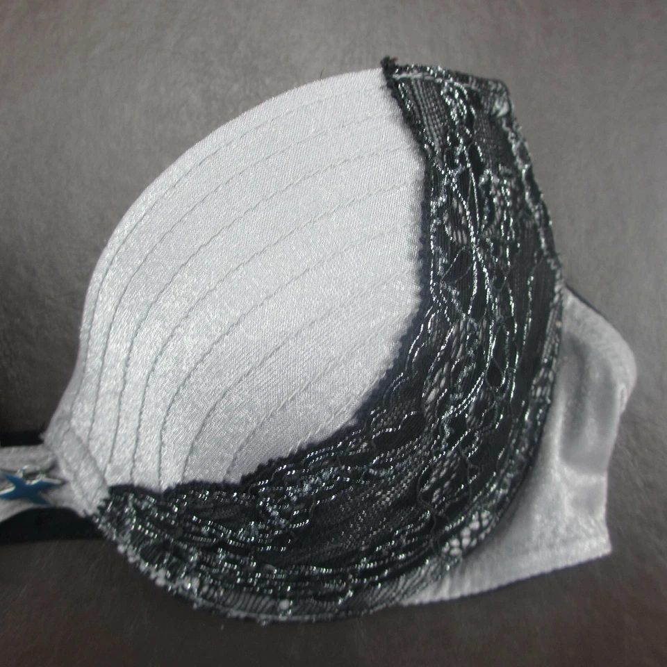 Sujetador Frederick's 32B Gris Sin Tirantes Acolchado Push-Up Con Aros Cierre Ajustable Foto 4 de 4