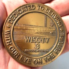 Vintage WISC TV 3 Madison WI CBS 1981 Metal Piece Dedication Coin