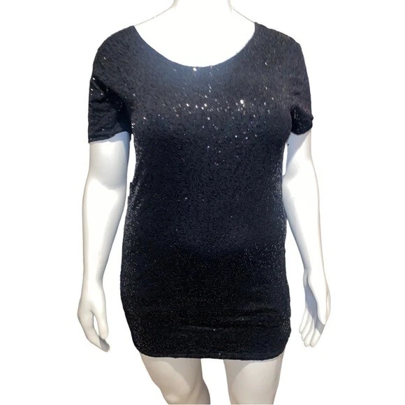 UNDERCOVER Mini abito Victoria Secret Supermodel Essentials medio nero paillettes corte sleev