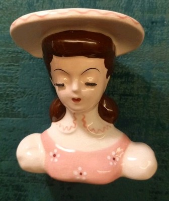 VINTAGE : Head Vase mit Darstellung eines Teenies, Fa. NAPCO Nr. S 564