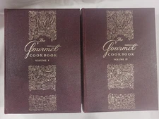 The Gourmet Cookbook Vol 1 & 2 1976 HC Slipcase Recipes Vintage Cookbooks MCM VG
