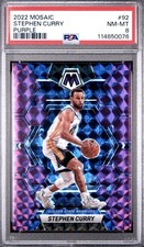 2022 Panini Mosaic #92 Stephen Curry Purple Prizm /99 SP Golden State PSA 8