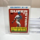 1990 Ken Griffey Jr Topps Card with Stickers Seattle Mariners #49