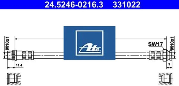 ATE 24.5246-0216.3 Bremsschlauch Hinterachse Hinten-image