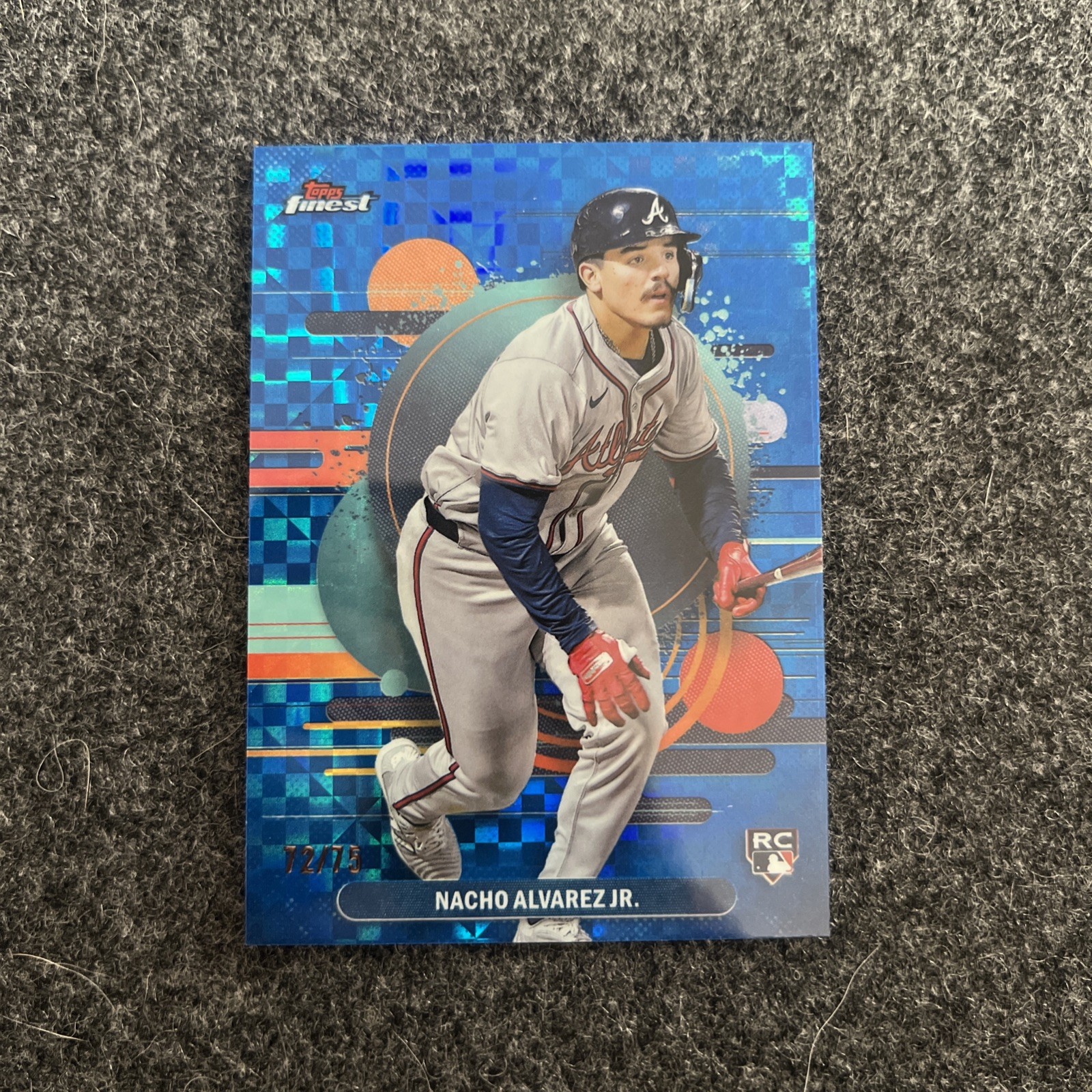 2025 Topps Finest BLUE CHECKERBOARD UNCOMMON #140 NACHO ALVAREZ RC Rookie /75