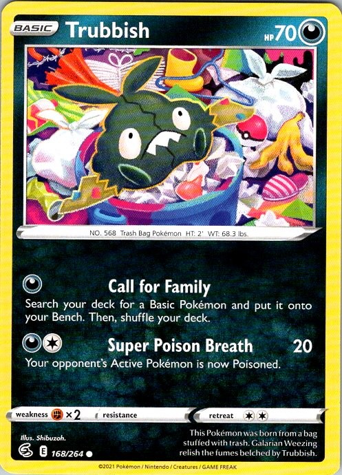 TRUBBISH 168/264 COMMON FUSION STRIKE POKEMON NEAR MINT