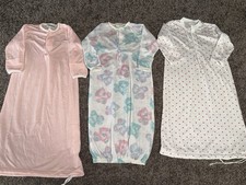 Vintage Carter  s Fischer Price Newborn Layette Gowns Lot Of 3 Bear Made In Usa